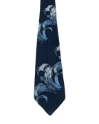 Blue Waves Embroidered Tie