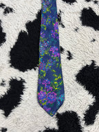 Duchamp Blue Narrow Floral Tie