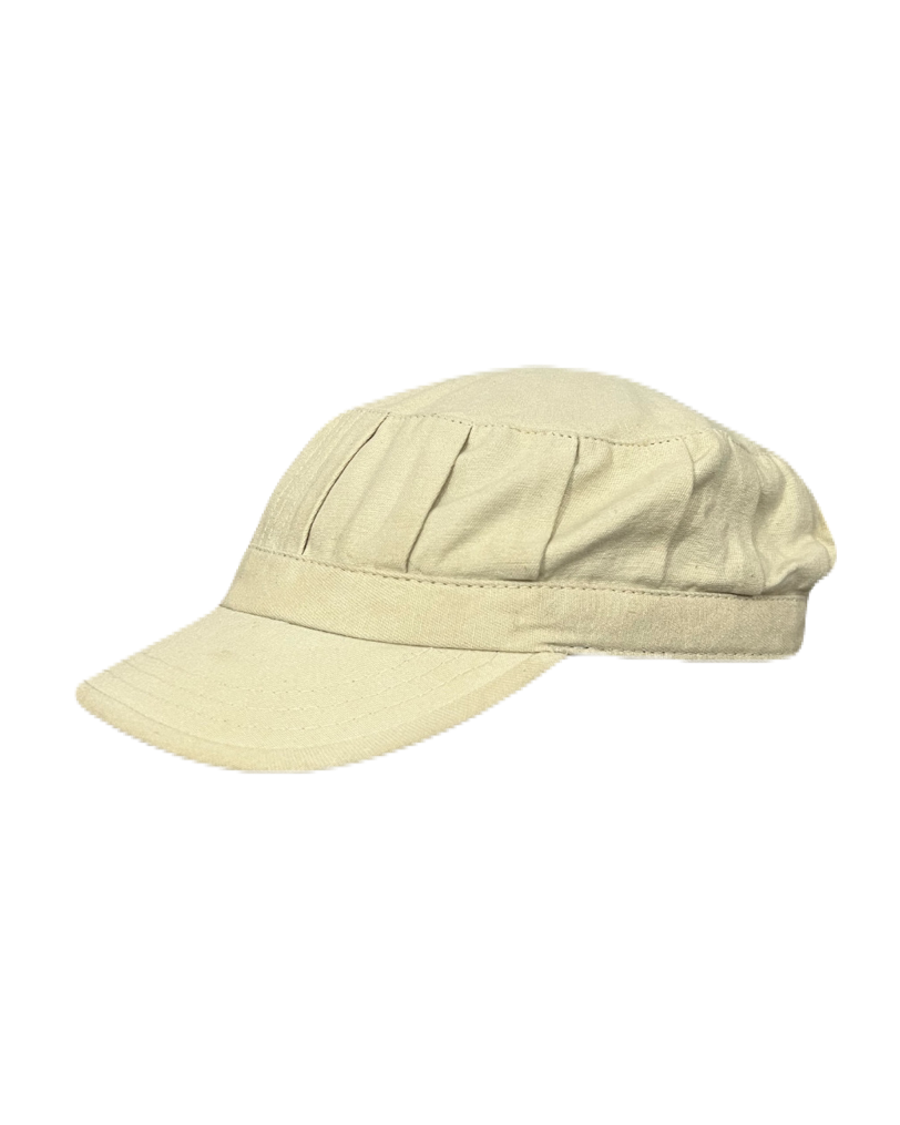 Beige Pleated Cap