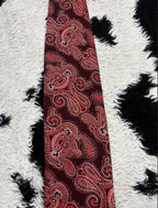 Red & Maroon Paisley Embroidered Tie