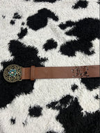 Bedazzled Circular Buckle Belt