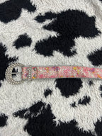Glitter Pink Lace Belt