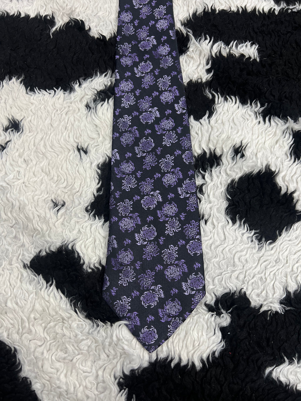 Black & Purple Embroidered Tie