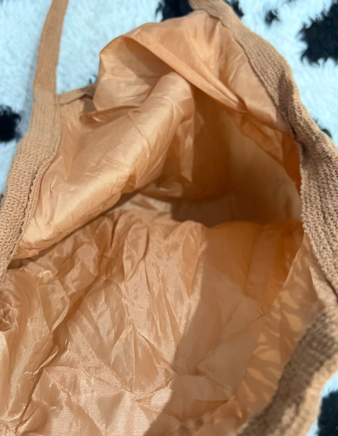 Brown Mesh Beach Bag