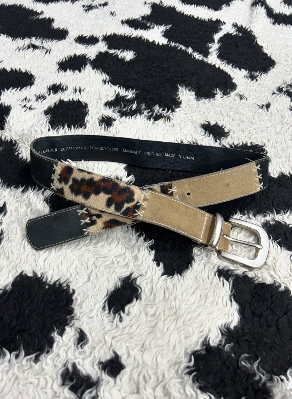Patchwork Cheetah Print Belt