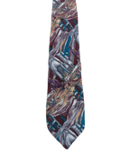 J. Garcia Purple Abstract Painting Tie