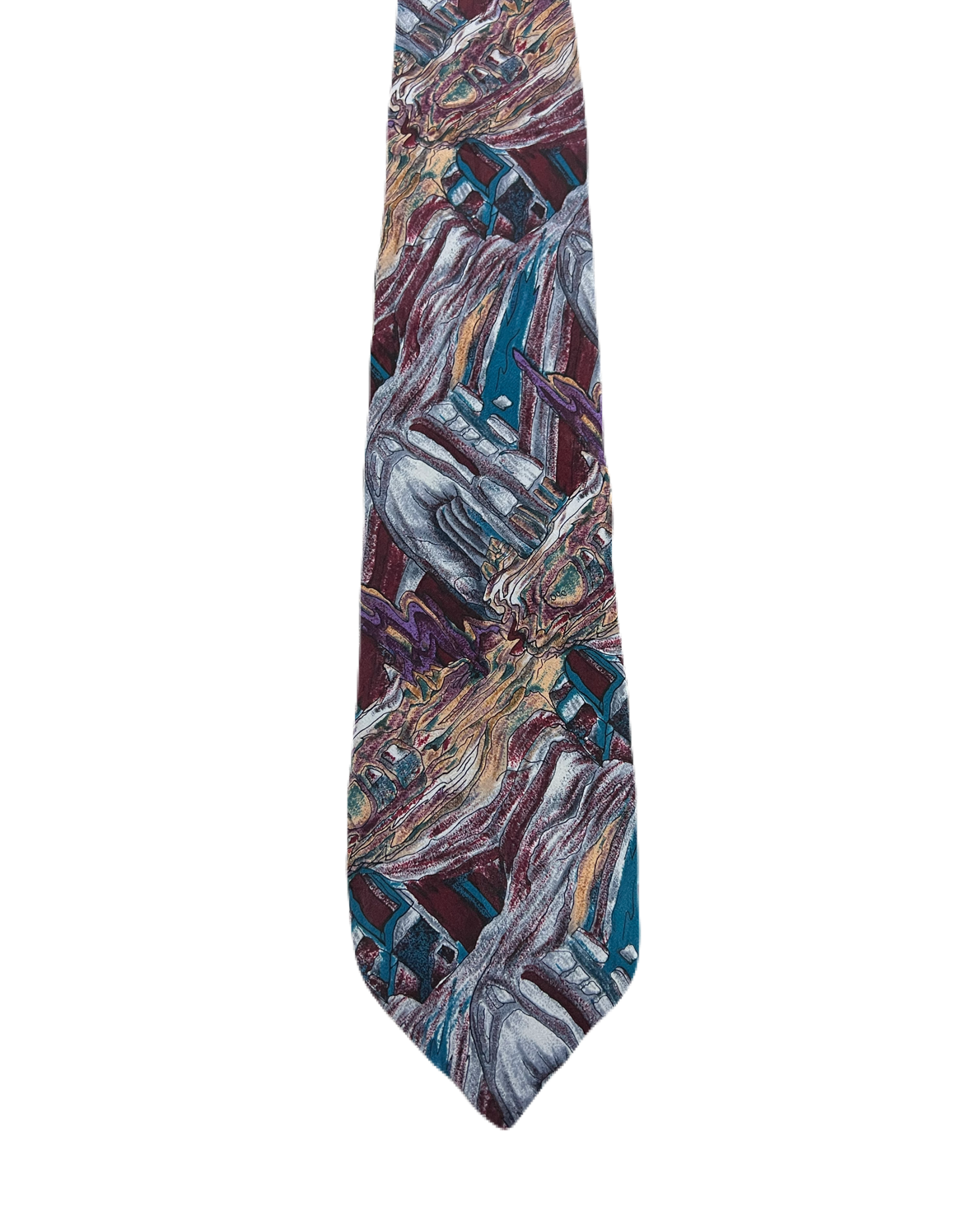 J. Garcia Purple Abstract Painting Tie