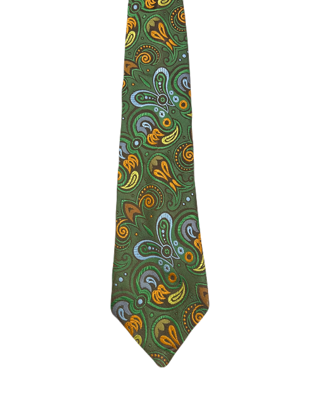Saundersons Green Fully Embroidered Tie