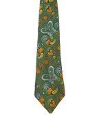 Saundersons Green Fully Embroidered Tie