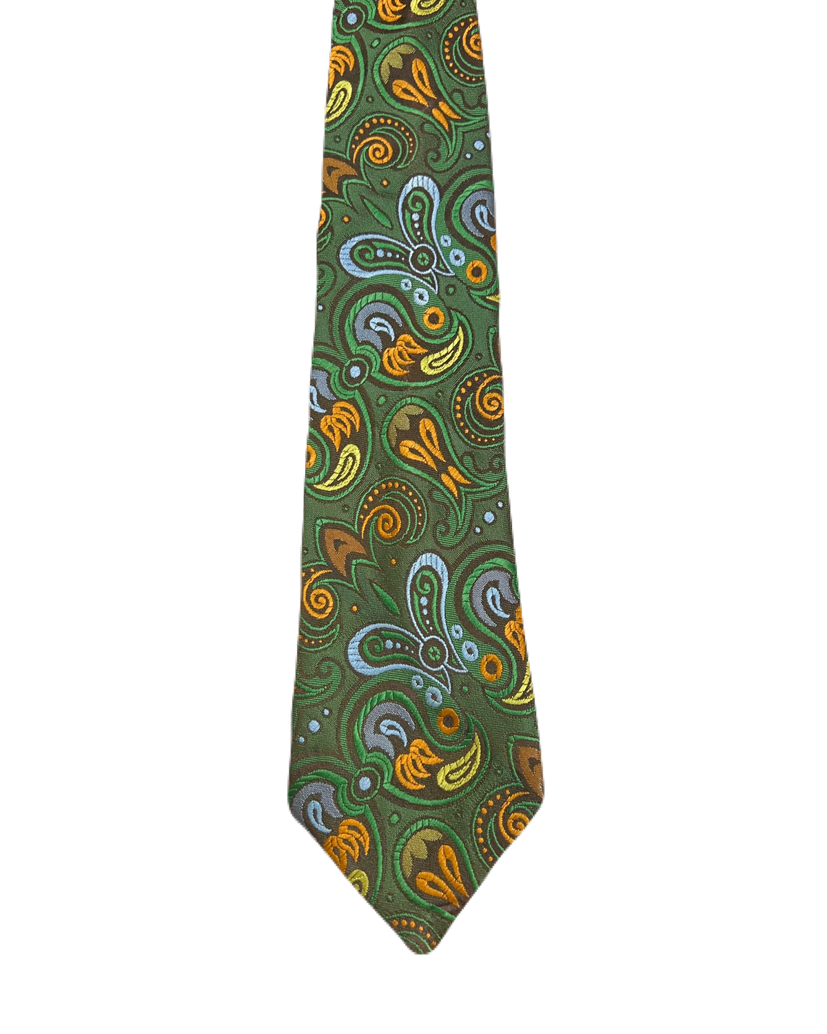 Saundersons Green Fully Embroidered Tie