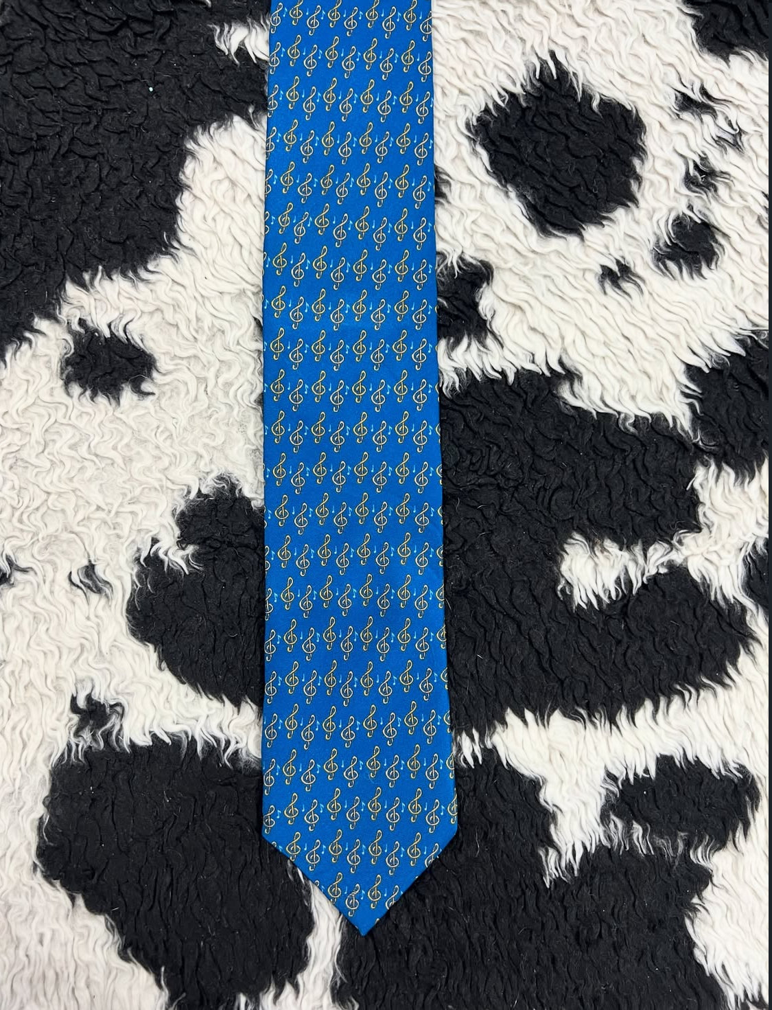 Blue Musical Notes Tie