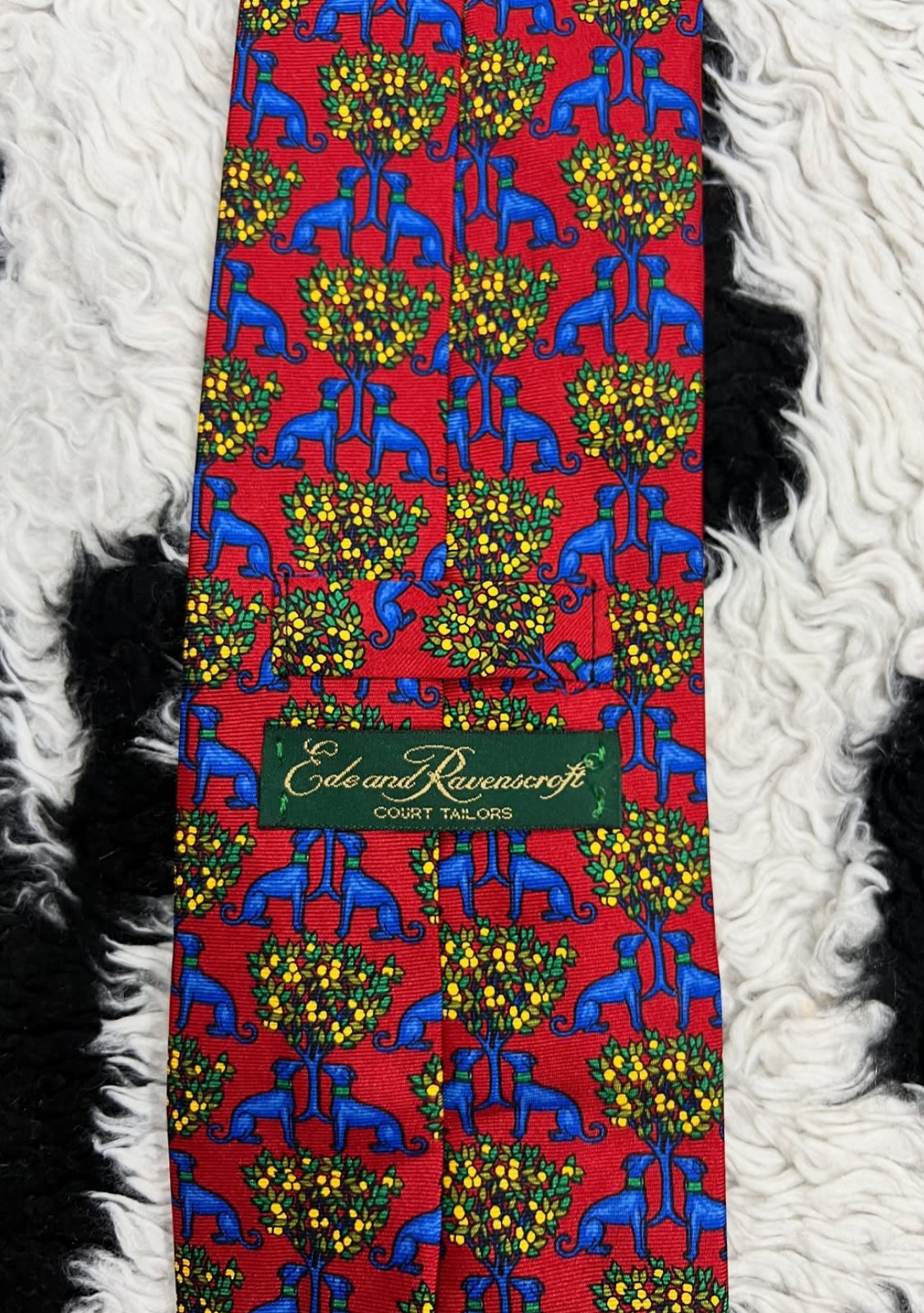 Dogs Under Fruit Tree Tie
