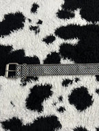Black Zipper Glittery Belt