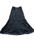 Black Polka Dot Velvet Long Skirt
