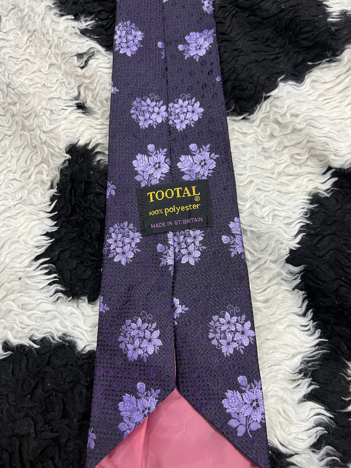 Purple Floral Embroidered Tie