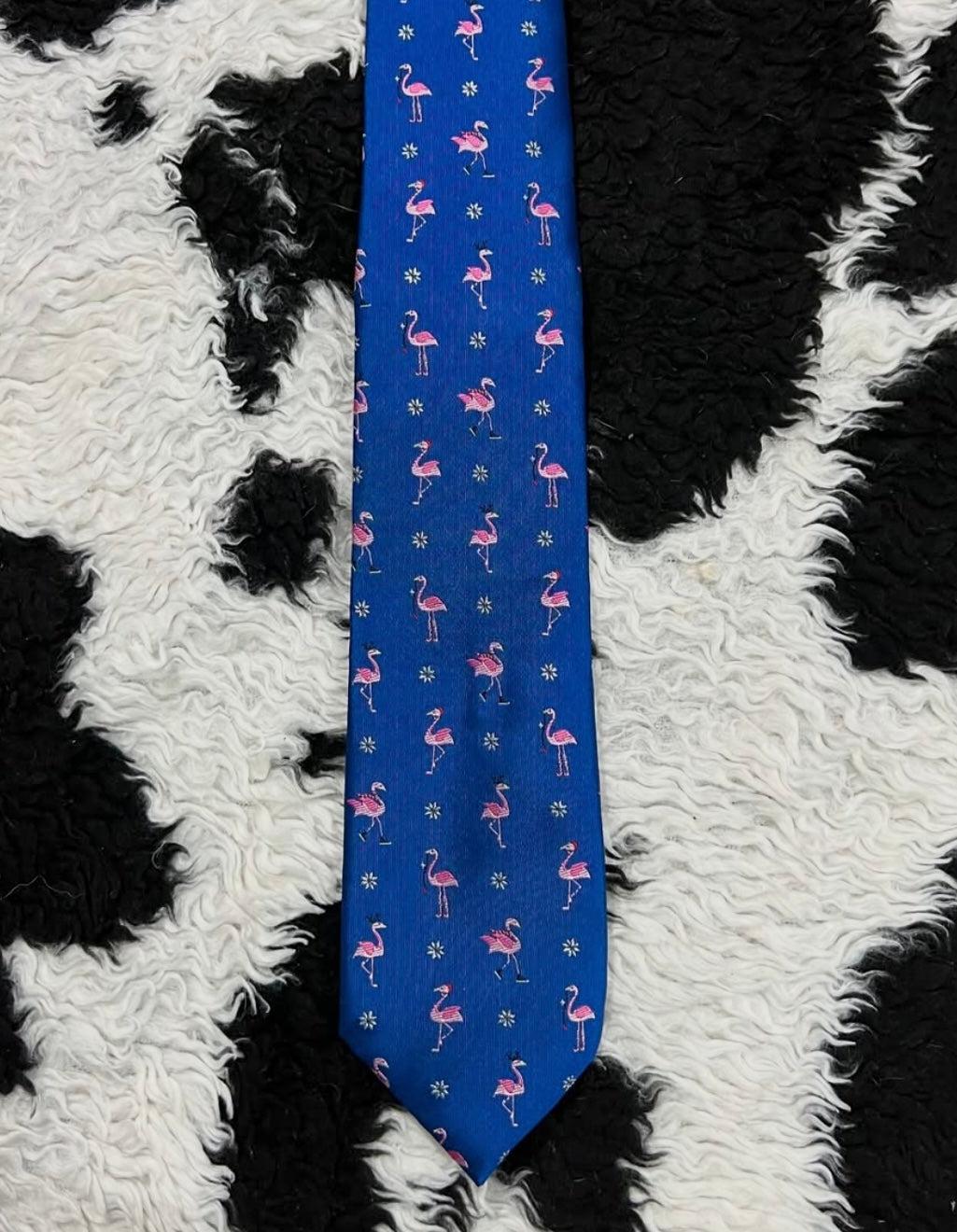 Flamingos Embroidered Tie