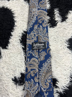 Paolo Vincente Blue Paisley Embroidered Tie