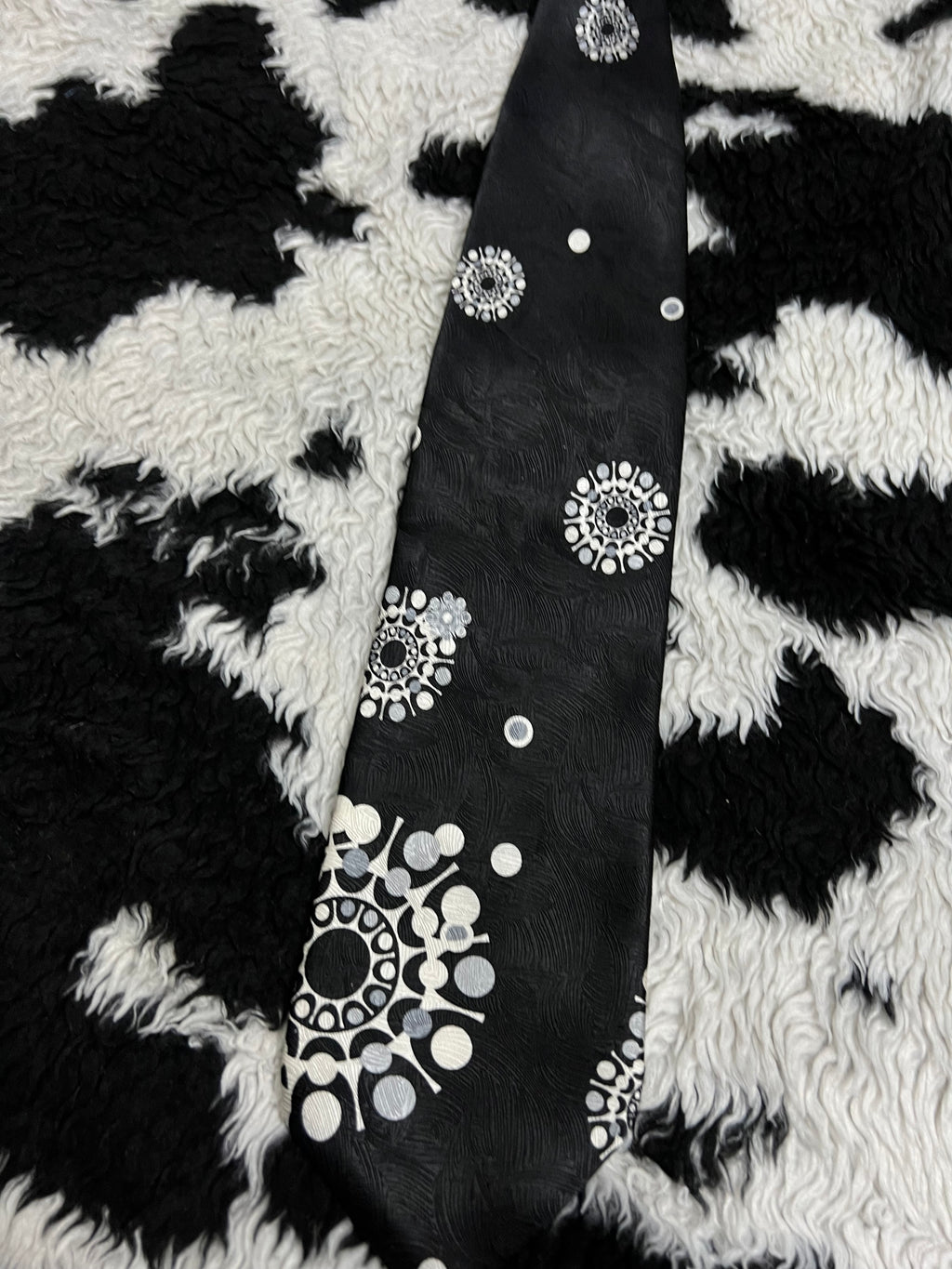 Silk Worm Black Floral Tie