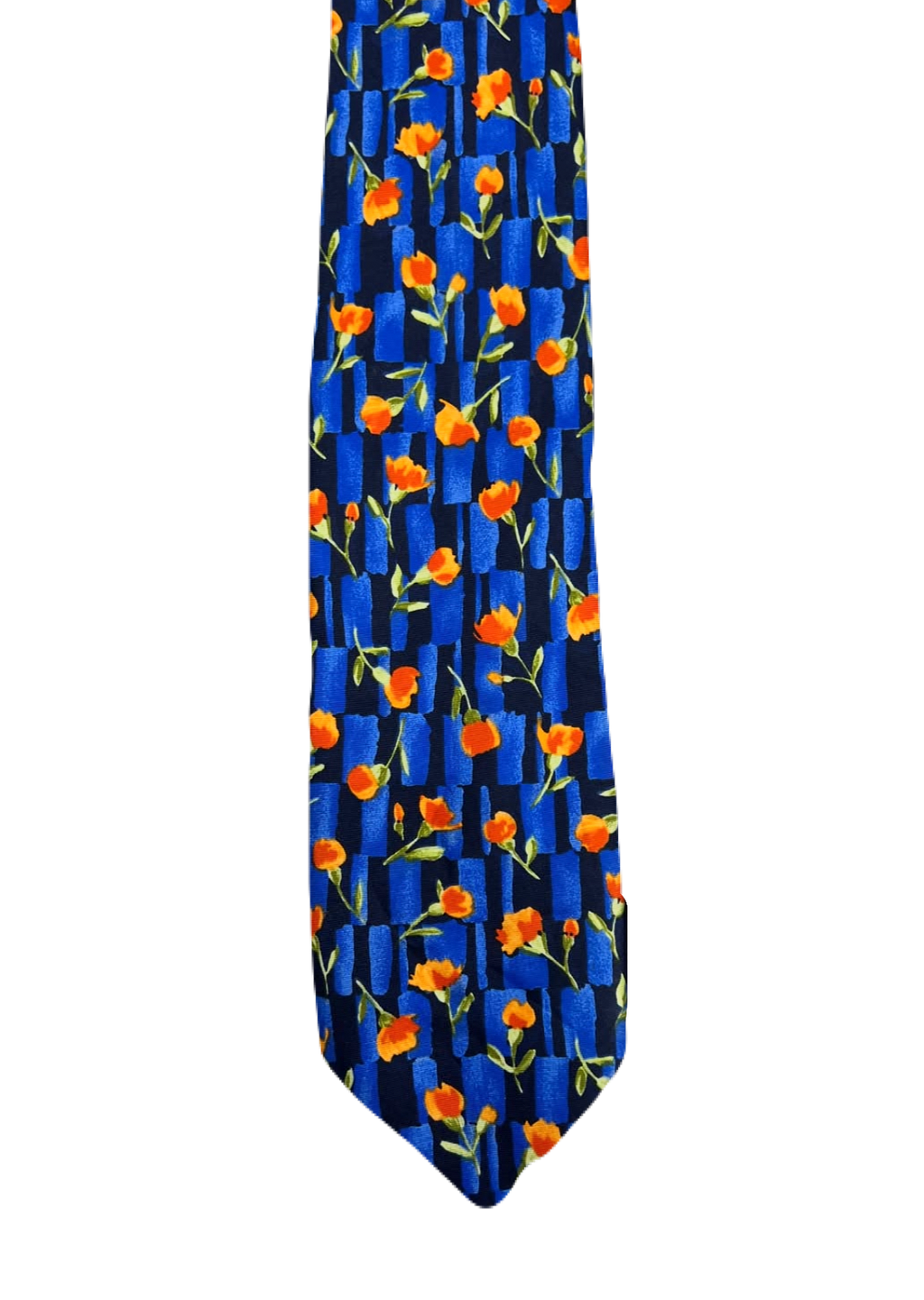 Blue & Orange Floral Tie