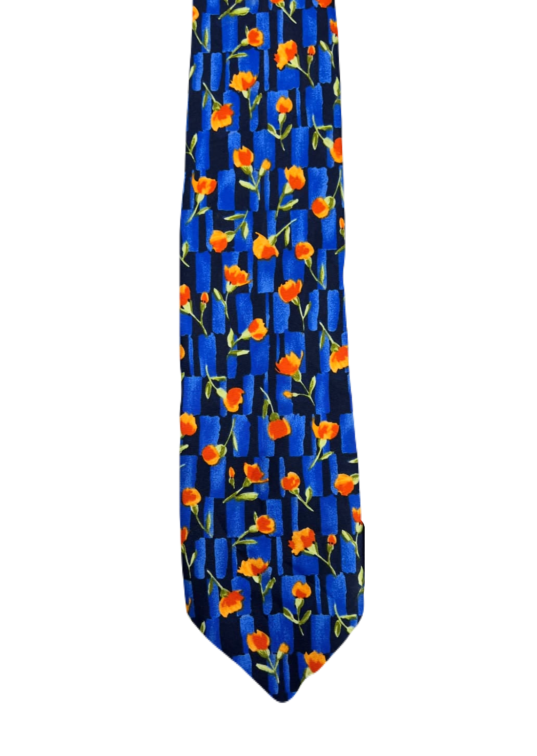 Blue & Orange Floral Tie