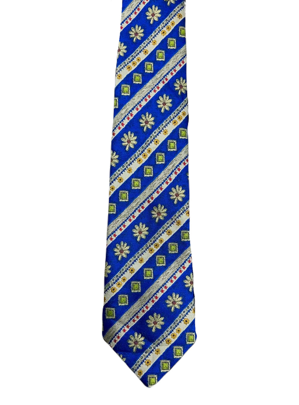 Vibrant Blue Floral Embroidered Tie
