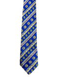 Vibrant Blue Floral Embroidered Tie