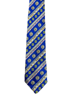 Vibrant Blue Floral Embroidered Tie