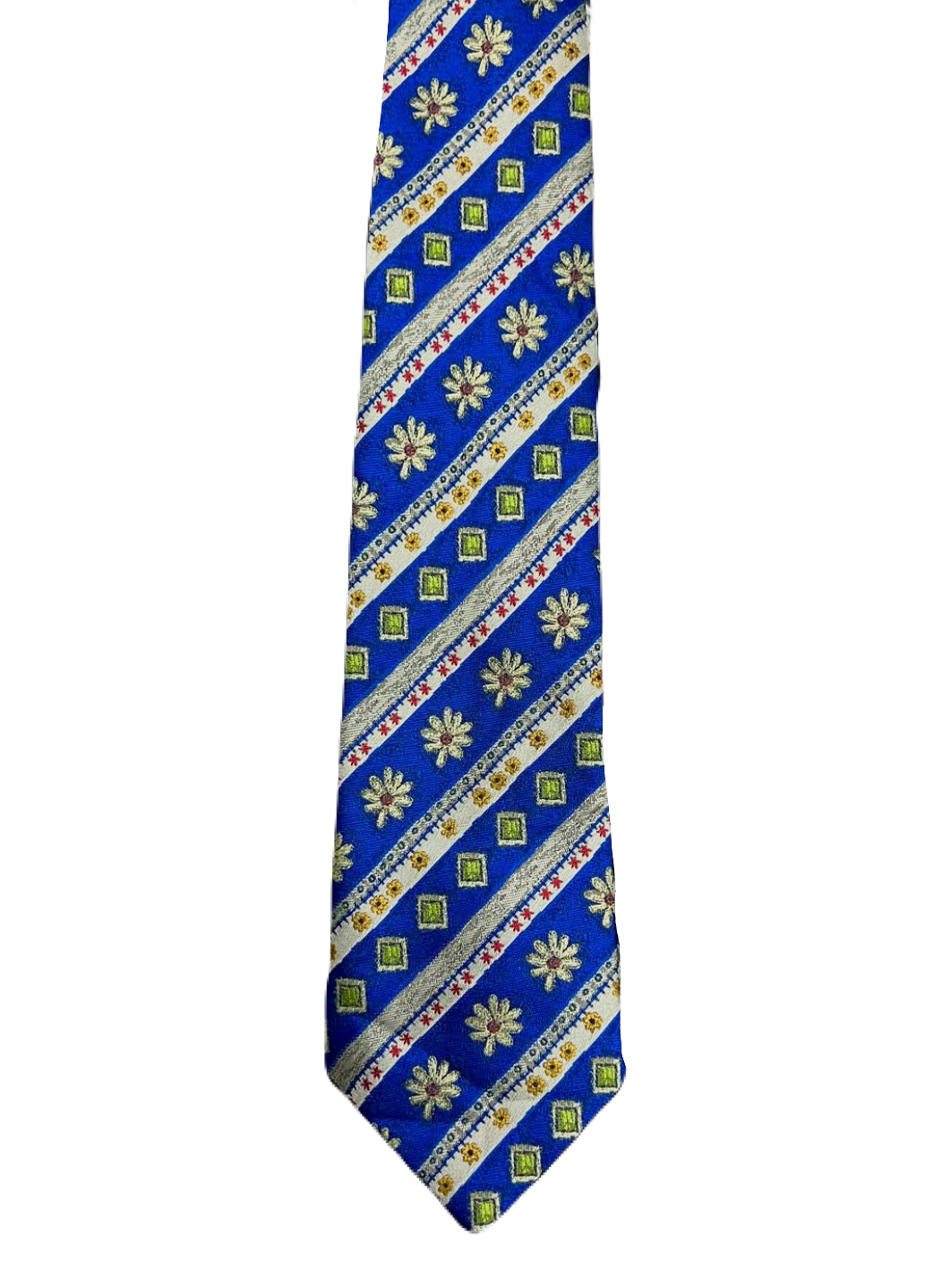 Vibrant Blue Floral Embroidered Tie