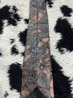 Rael Brook Grey & Orange Floral Embroidered Tie