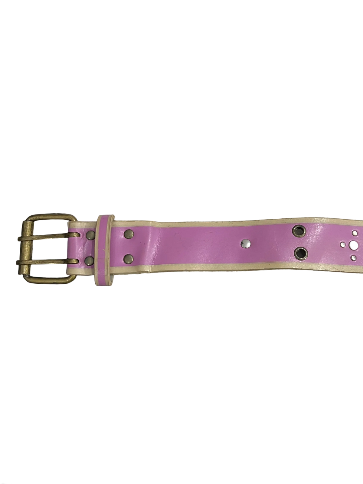 Pink & Beige Double Hole Belt
