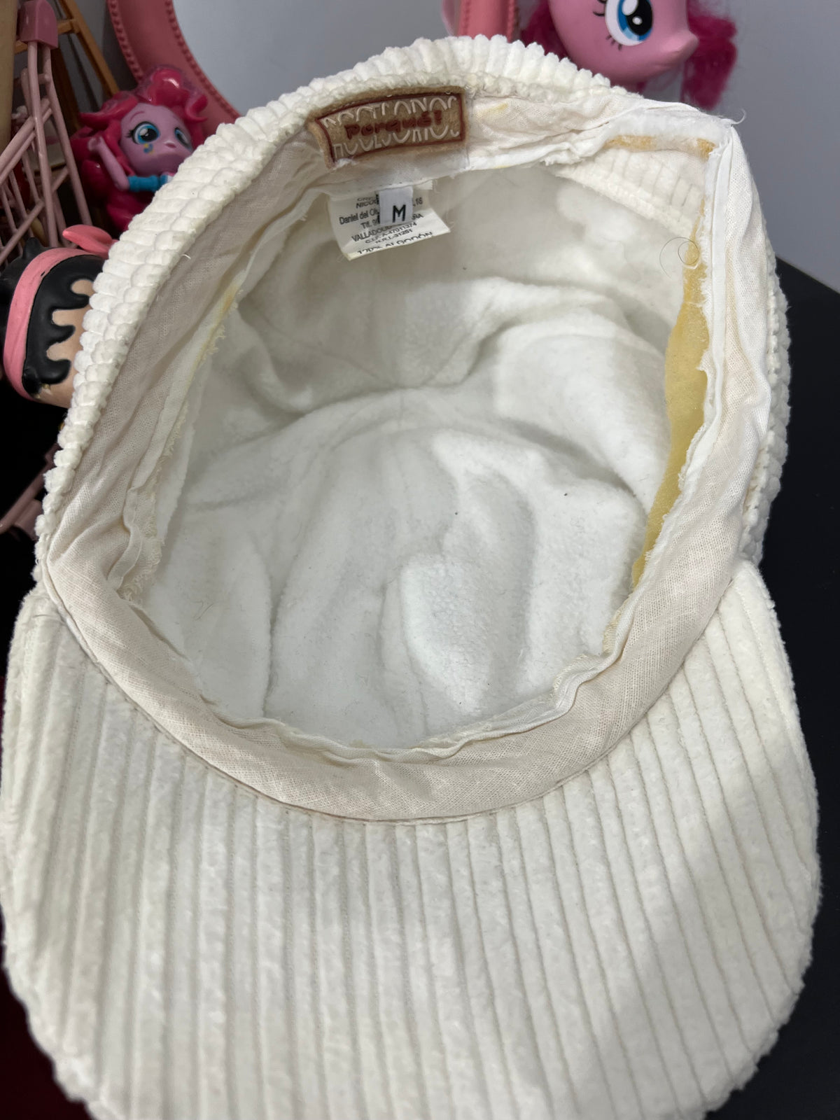 White Corduroy Messenger Cap