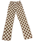 Brown & Cream Boxy Pants (Waist 26)