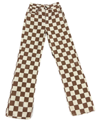 Brown & Cream Boxy Pants (Waist 26)