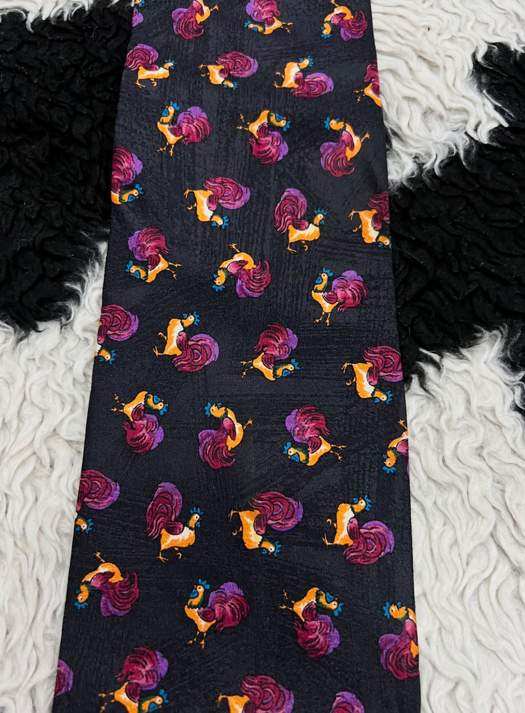 Black Roosters Tie