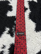 Bias Red Embroidered Narrow Tie