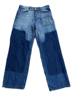 Double-Shaded Spray Painted Pockets Blue Denims (Waist 32)