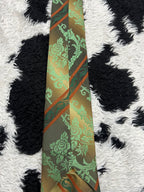 Brown & Green Embroidered Tie