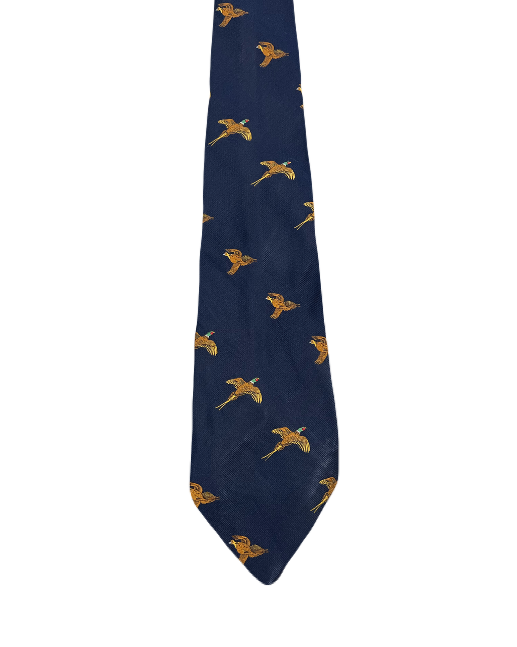 Grenville Blue Embroidered Pheasants Tie