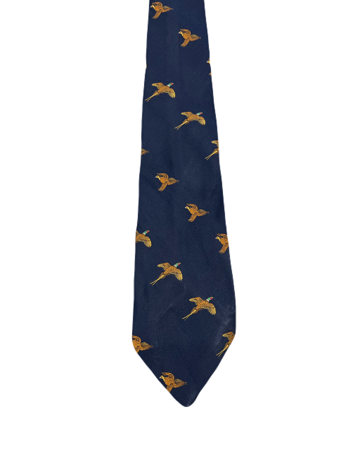 Grenville Blue Embroidered Pheasants Tie