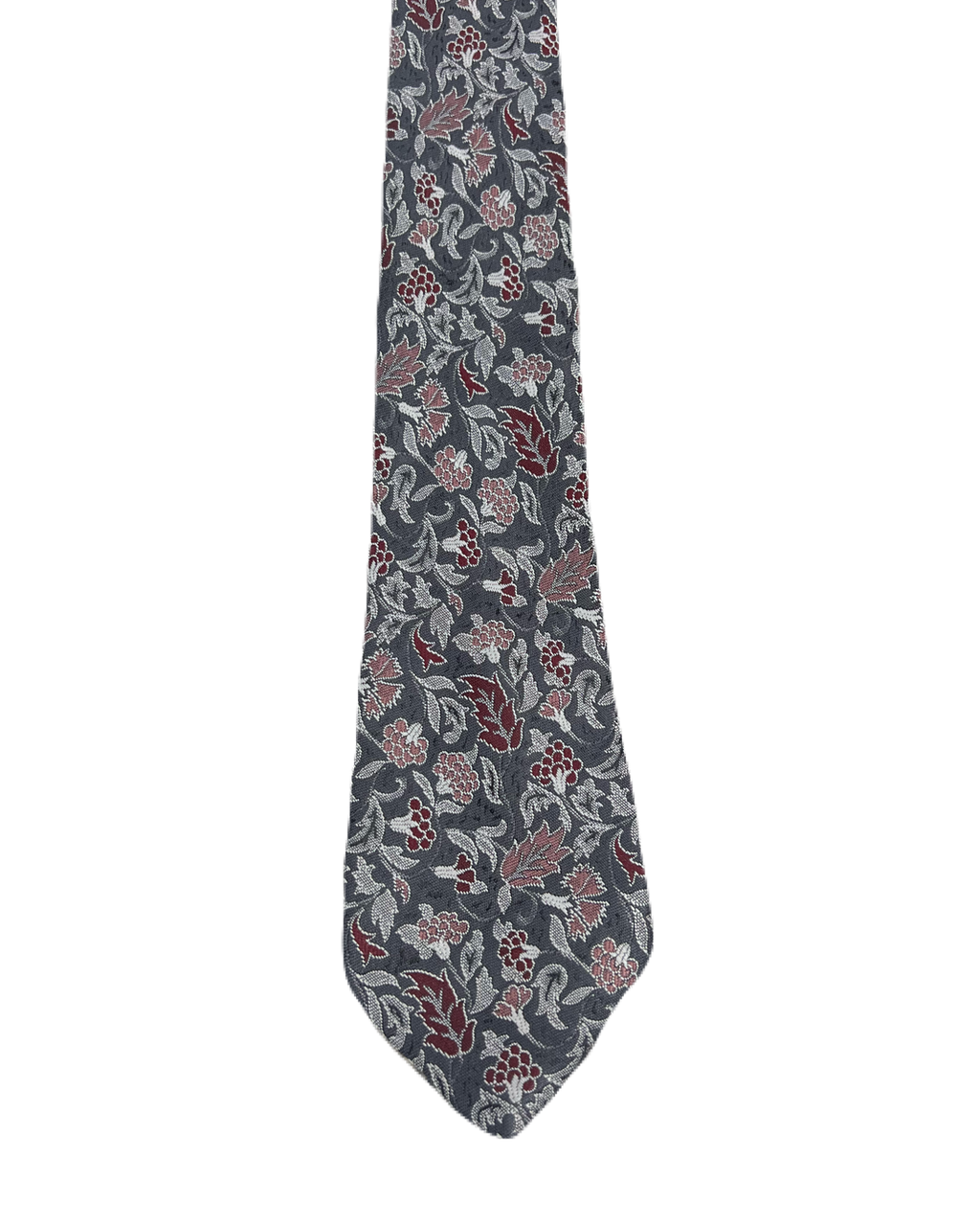 Grey Fully Embroidered Floral Tie