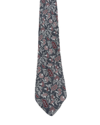 Grey Fully Embroidered Floral Tie