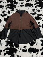 Two-Tone Jacket-Attached Black Buttonup