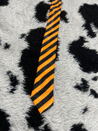 Orange & Black Striped Narrow Tie