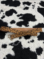 Heart Buckle Cheetah Print Belt