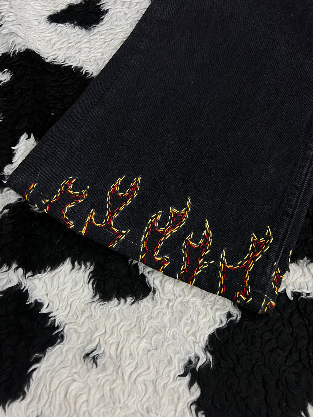 Fire Embroidered Pants (Tagged) (Waist 34)