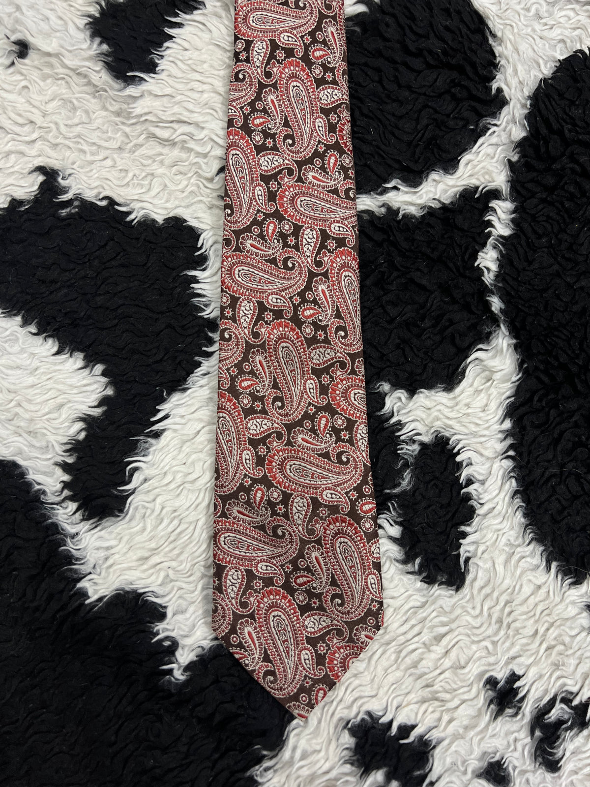 Tootal Paisley Red & Brown Embroidered Tie