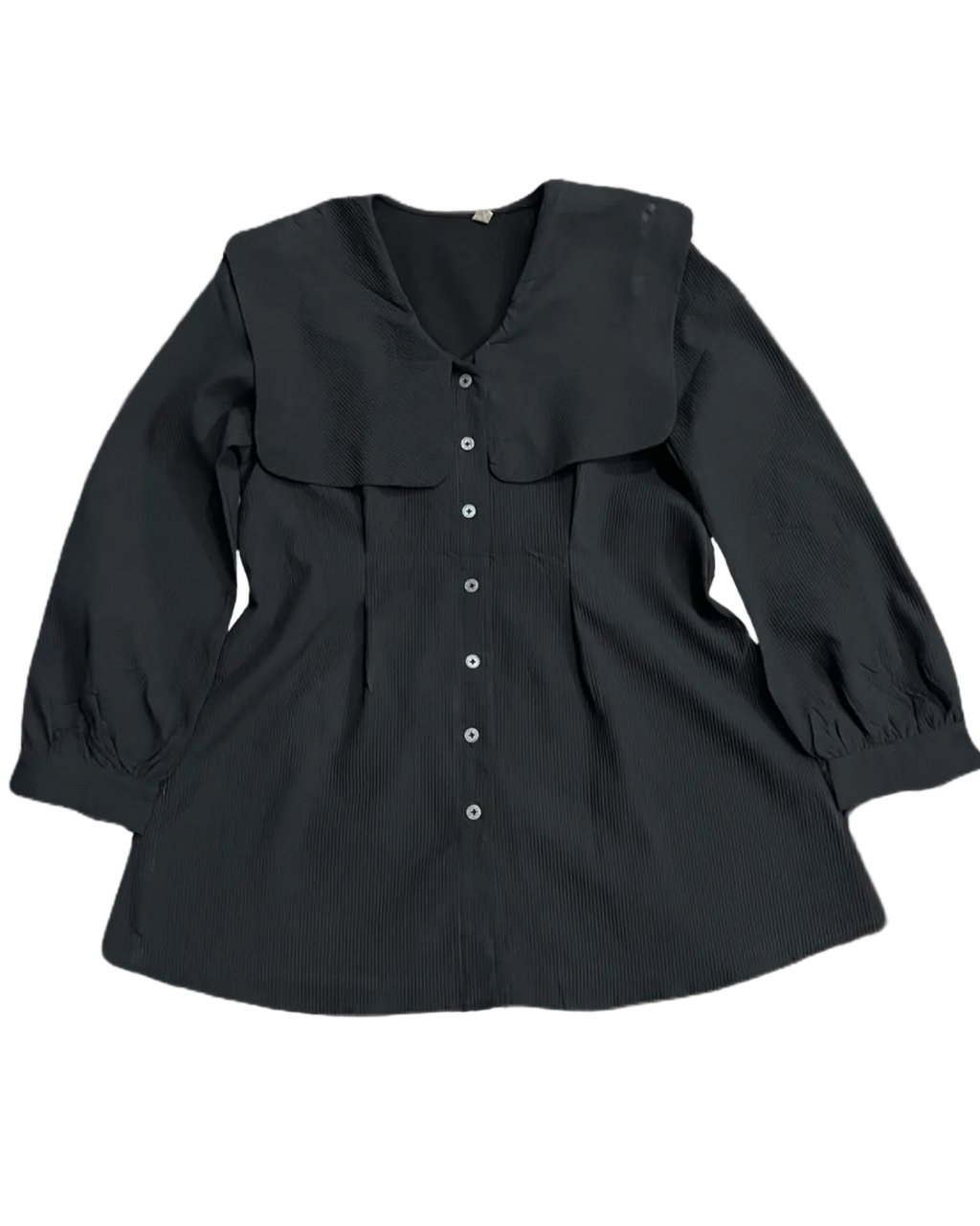 Black Collared Button-Up