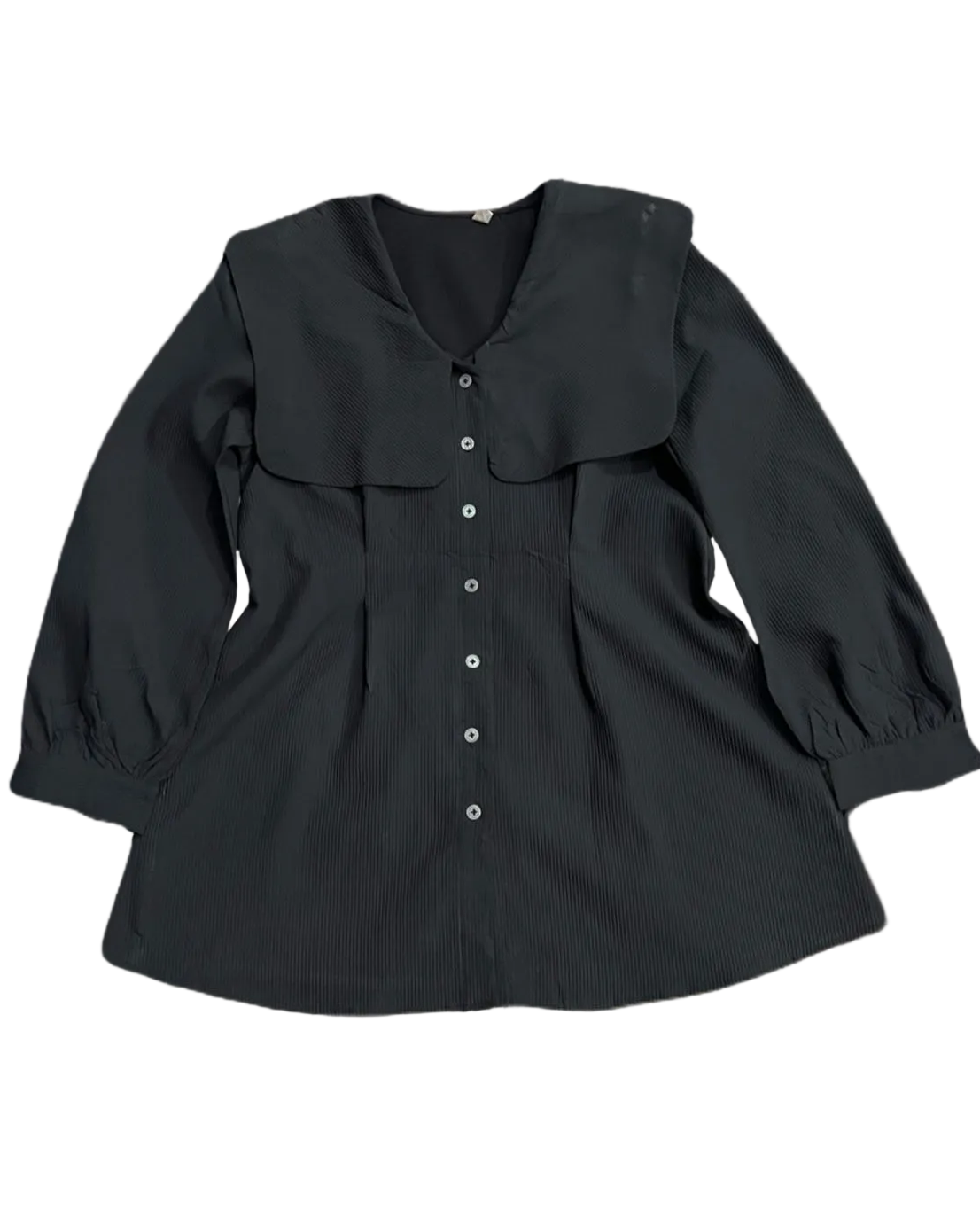 Black Collared Button-Up