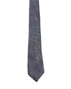 NM Grey & Purple Roses Embroidered Narrow Tie