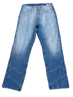 Double-Shaded Blue Detailed Denims (Waist 32)